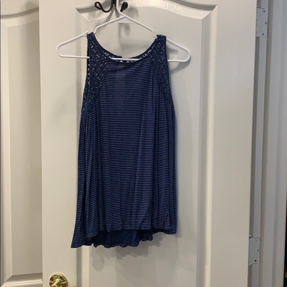 Blue striped tank top